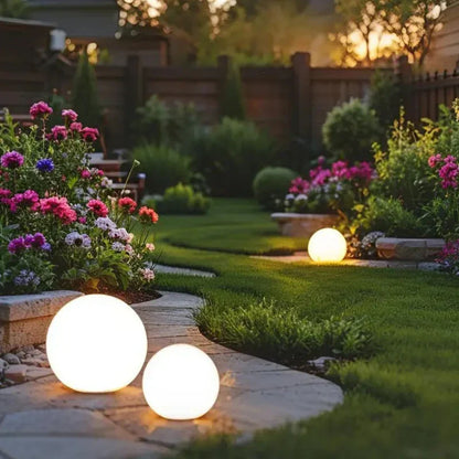 LunaSphere Gartenleuchte | LED Kugel Licht mit Farbwechsel & Fernbedienung