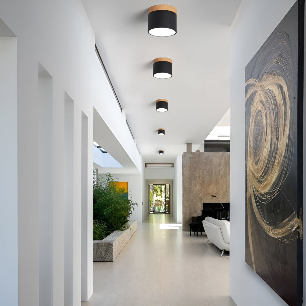 Plafonnier Elyraze | LED Intégrée | Fer, Bois Massif & PVC Scandinave