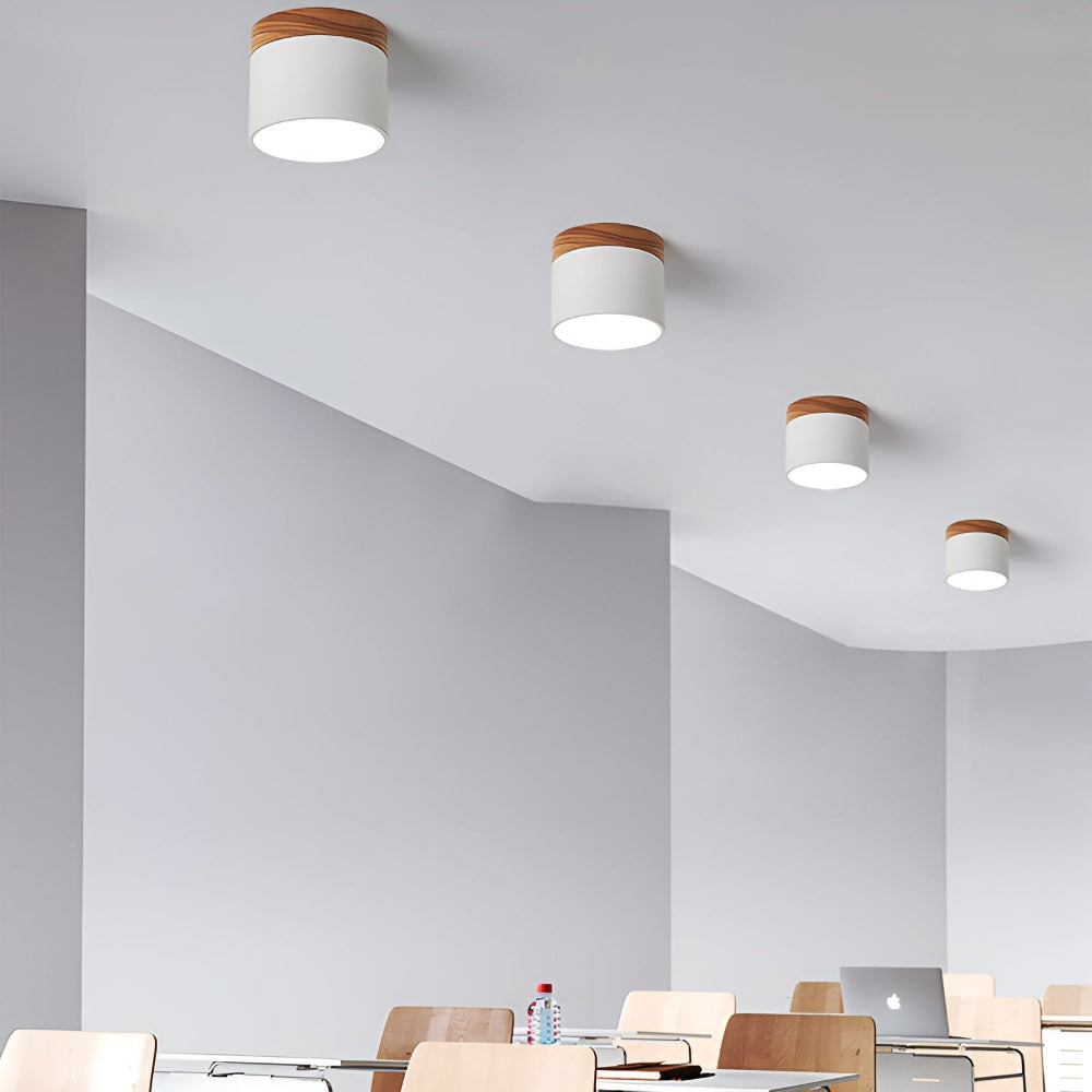 Plafonnier Elyraze | LED Intégrée | Fer, Bois Massif & PVC Scandinave