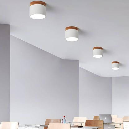 Plafonnier Elyraze | LED Intégrée | Fer, Bois Massif & PVC Scandinave