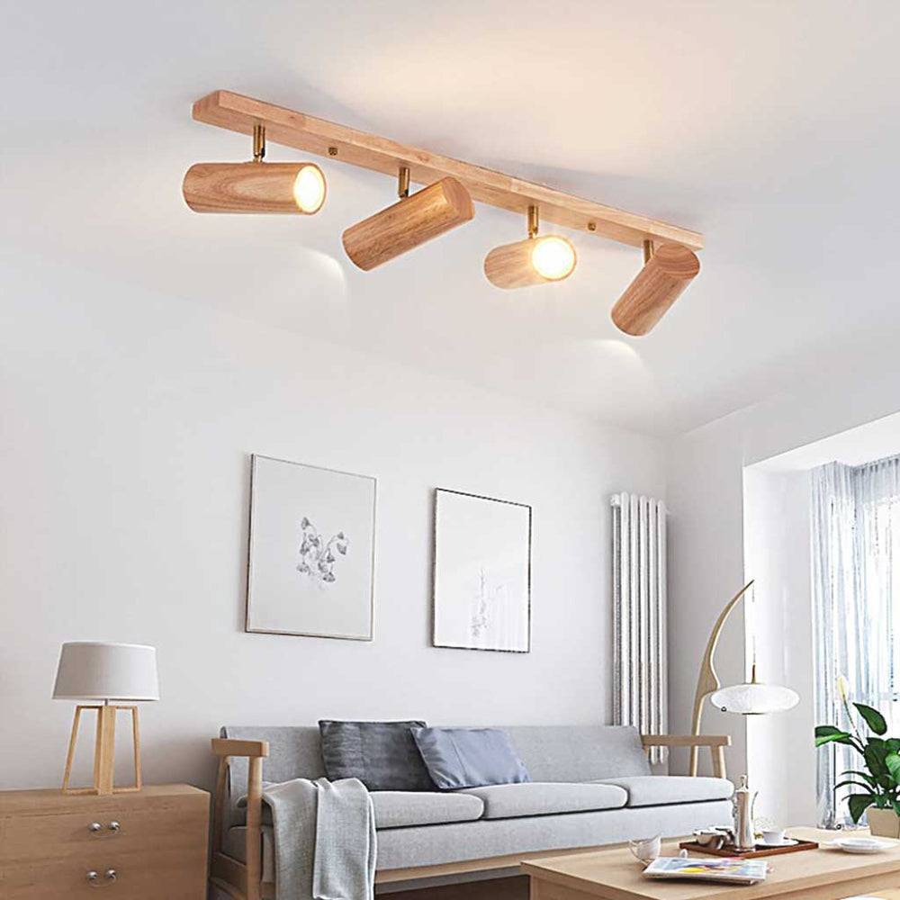 Spot Nordique Tavrynn | LED Intégrée Orientable 7W/21W/28W | Bois & Laiton Mural/Plafond