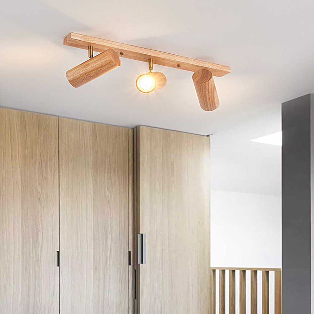 Spot Nordique Tavrynn | LED Intégrée Orientable 7W/21W/28W | Bois & Laiton Mural/Plafond