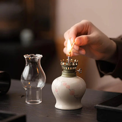 Lunara Flammenlicht | Keramik Öllampe mit regulierbarer Flamme