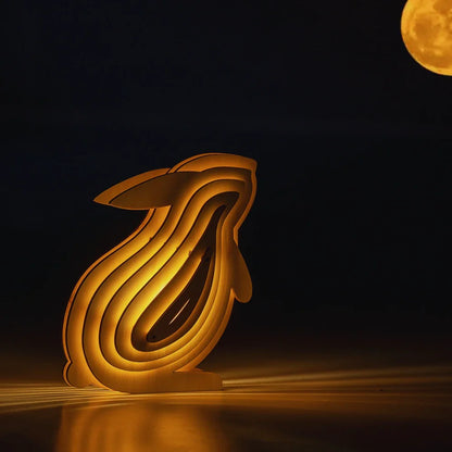 LumoTale Holzleuchte | Handgemachte 3D Tierlampe mit Sensor