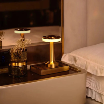 Veloura Barleuchte | Kabellose Retro Tischlampe dimmbar mit LED