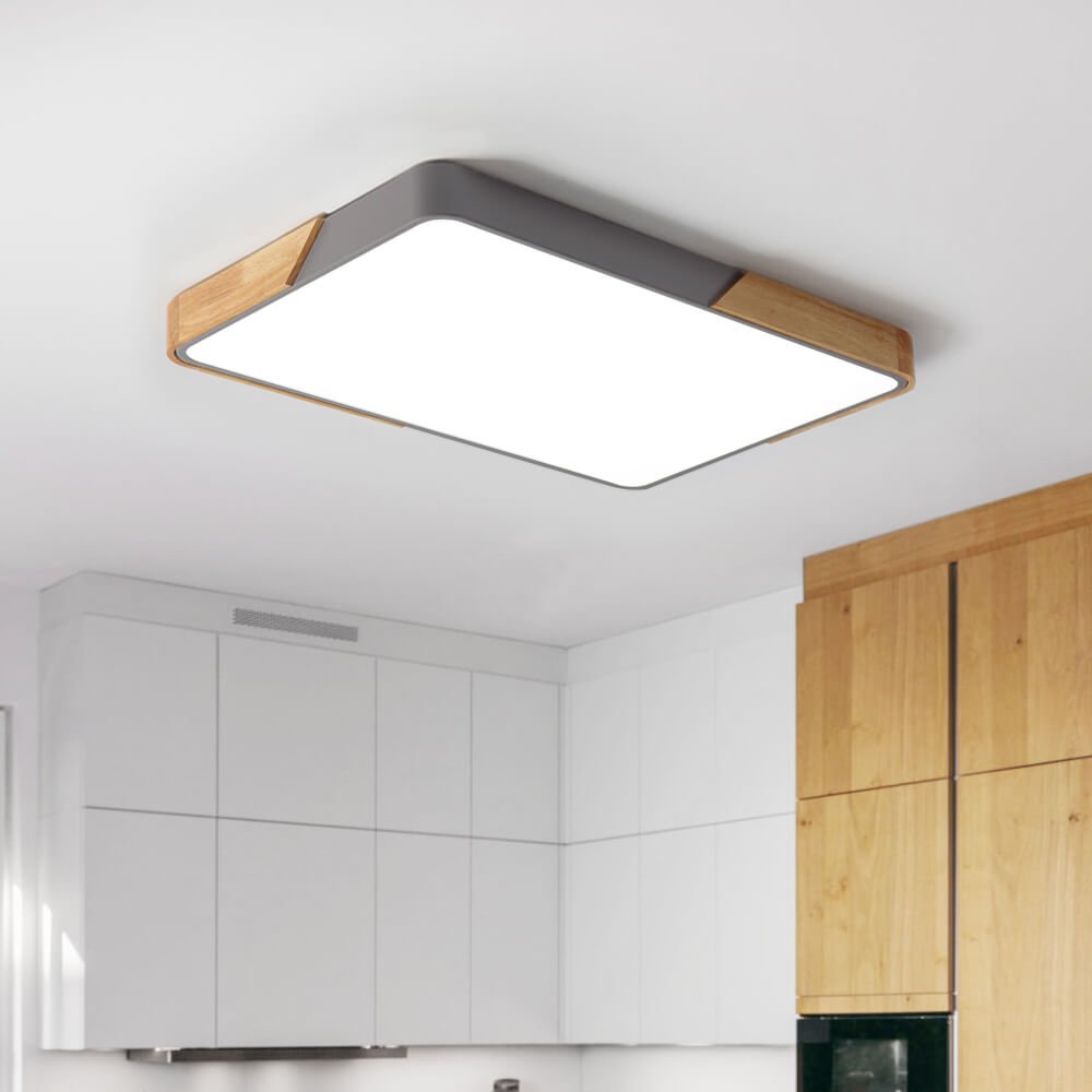 Plafonnier Terynox | LED Dimmable 15–100% 3000K–6000K | Bois-Métal Ultra Plat