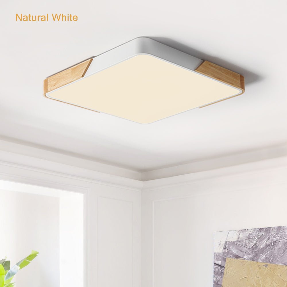 Plafonnier Terynox | LED Dimmable 15–100% 3000K–6000K | Bois-Métal Ultra Plat