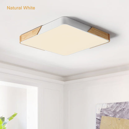 Plafonnier Terynox | LED Dimmable 15–100% 3000K–6000K | Bois-Métal Ultra Plat