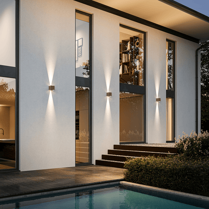 Applique Murale Kyroven | LED 6W 2700K Dimmable | IP54 Filaire / Batterie à Volets 4 Directions