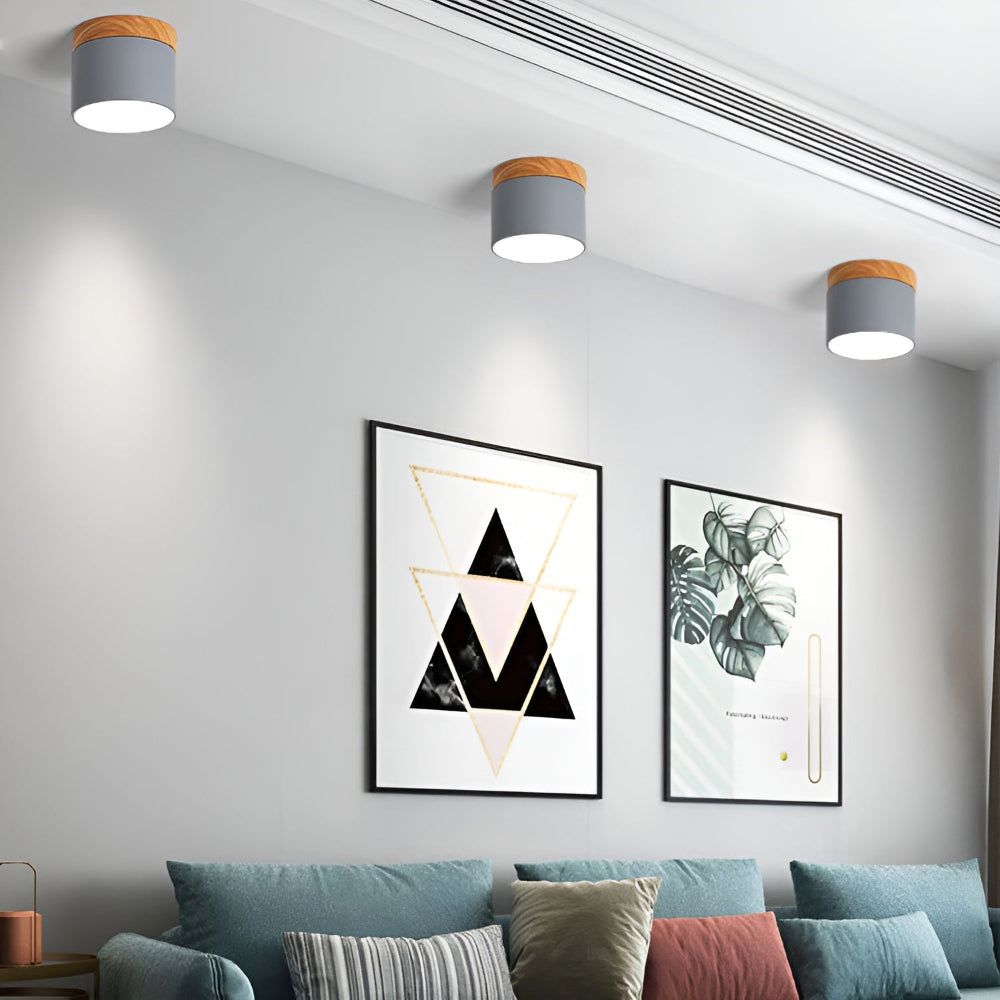 Plafonnier Elyraze | LED Intégrée | Fer, Bois Massif & PVC Scandinave