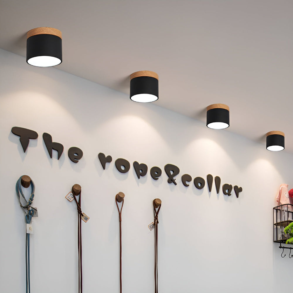 Plafonnier Elyraze | LED Intégrée | Fer, Bois Massif & PVC Scandinave