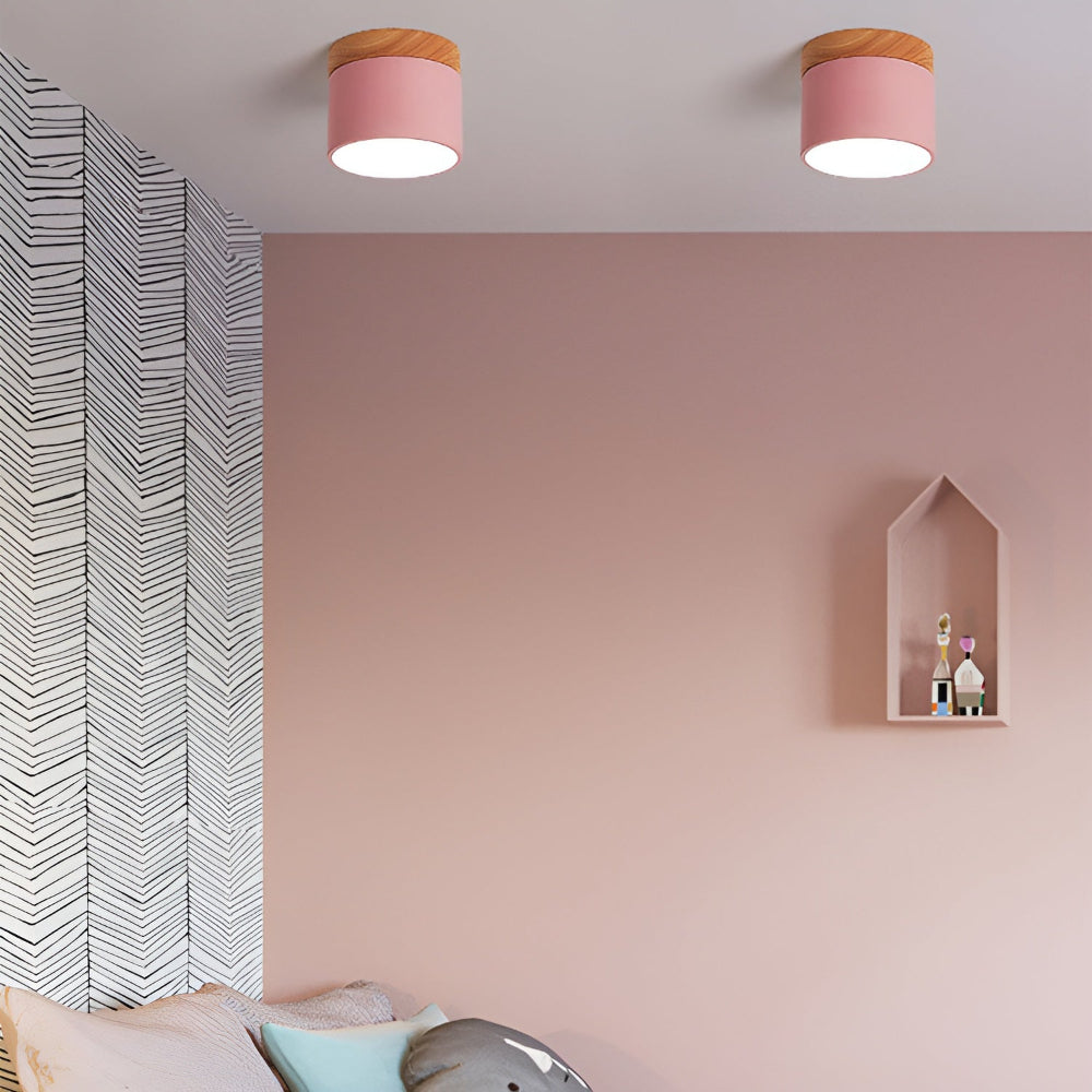 Plafonnier Elyraze | LED Intégrée | Fer, Bois Massif & PVC Scandinave