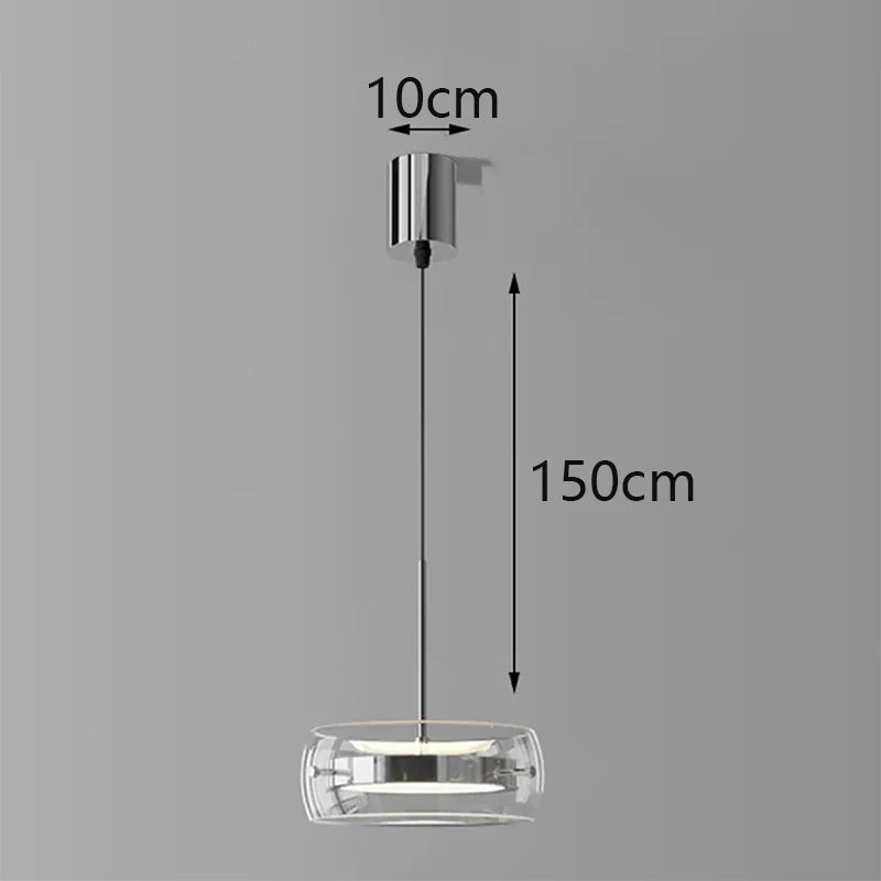 Suspension Arvéon | LED Dimmable 3000K–6000K + Télécommande | Verre Cylindrique Premium