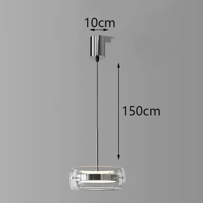 Suspension Arvéon | LED Dimmable 3000K–6000K + Télécommande | Verre Cylindrique Premium