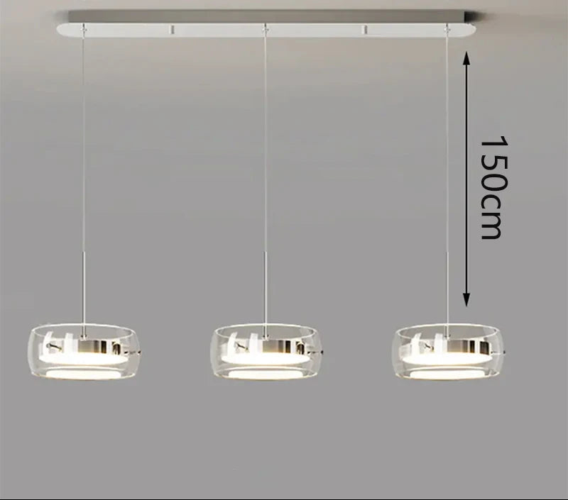 Suspension Arvéon | LED Dimmable 3000K–6000K + Télécommande | Verre Cylindrique Premium