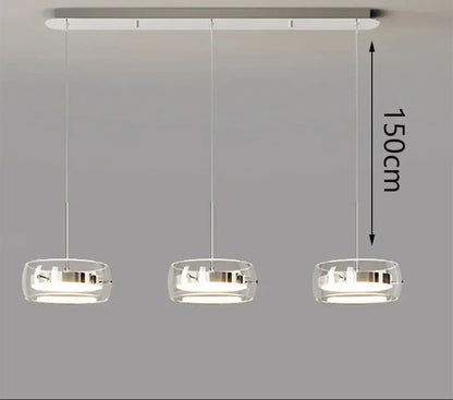 Suspension Arvéon | LED Dimmable 3000K–6000K + Télécommande | Verre Cylindrique Premium