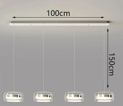 Suspension Arvéon | LED Dimmable 3000K–6000K + Télécommande | Verre Cylindrique Premium