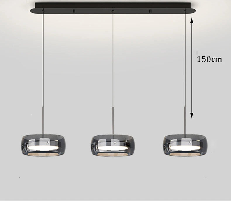 Suspension Arvéon | LED Dimmable 3000K–6000K + Télécommande | Verre Cylindrique Premium