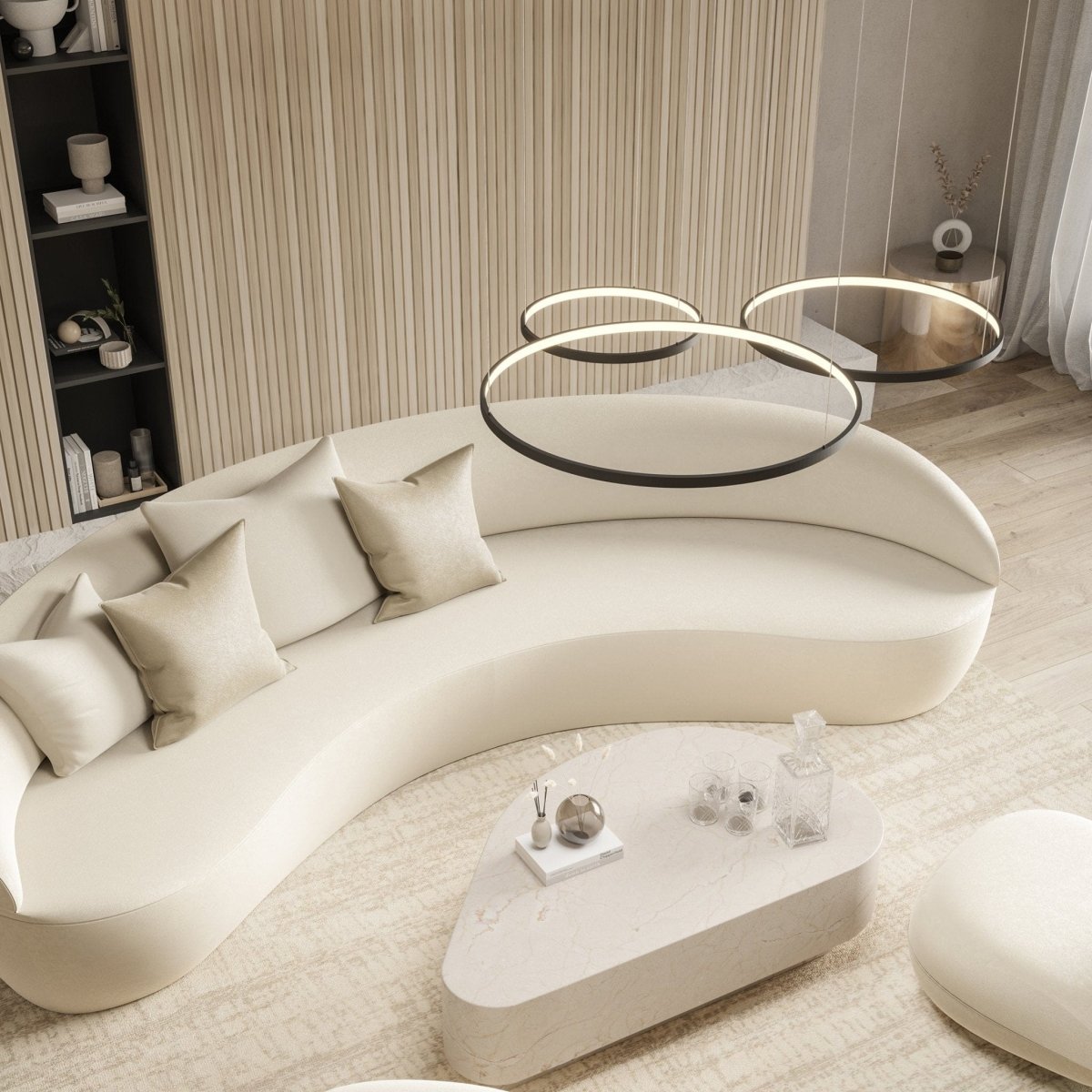 Suspension Auralith | Triple Anneaux Ø40/55/70 + LED 70W Dimmable | Télécommande 2700K–5700K