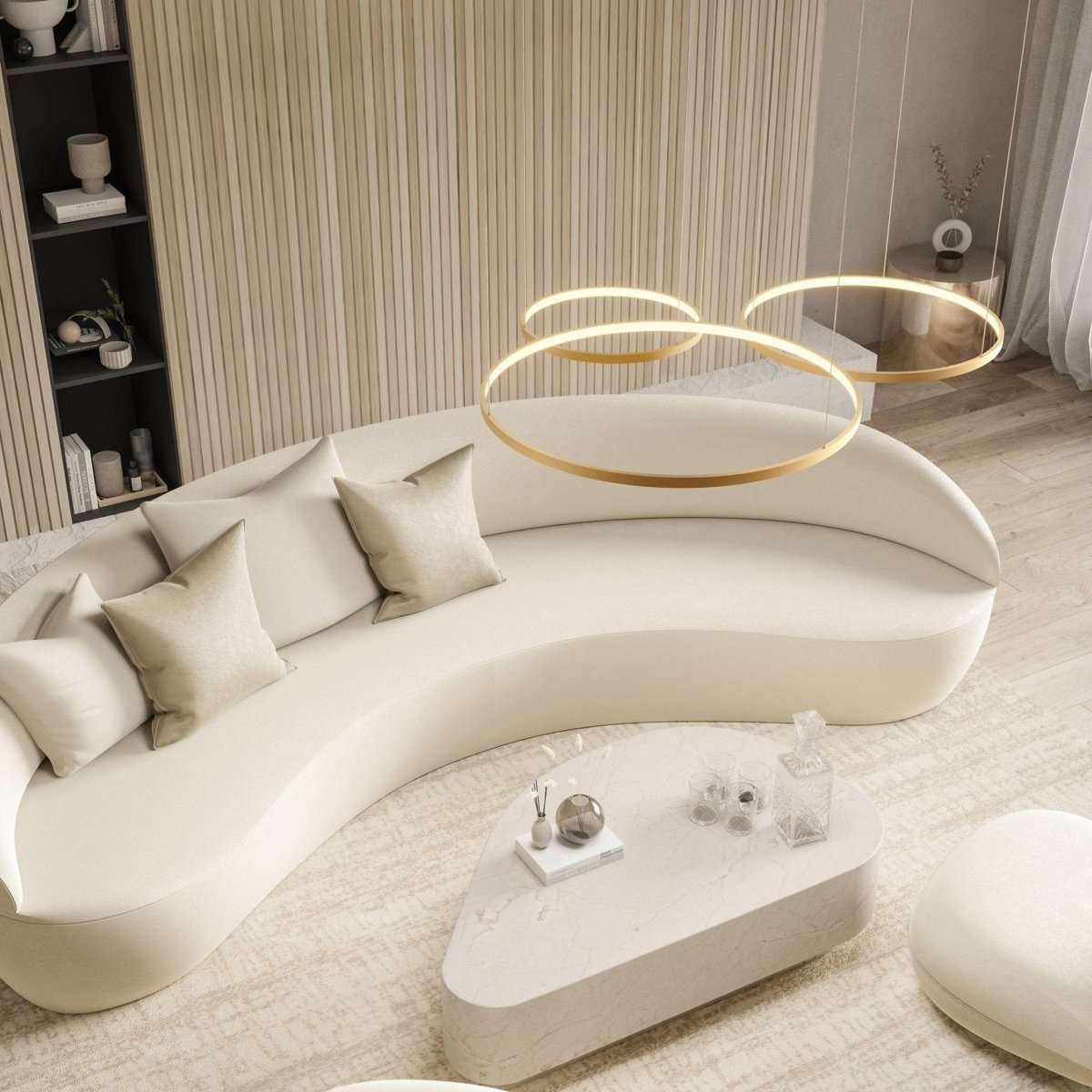 Suspension Auralith | Triple Anneaux Ø40/55/70 + LED 70W Dimmable | Télécommande 2700K–5700K