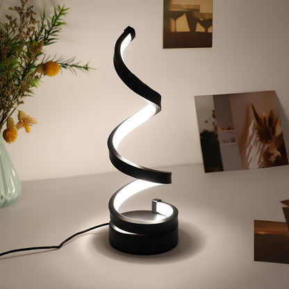 Heliora Tischlampe | Dimmable LED Spiral Lampe modern mit 3 Lichtfarben