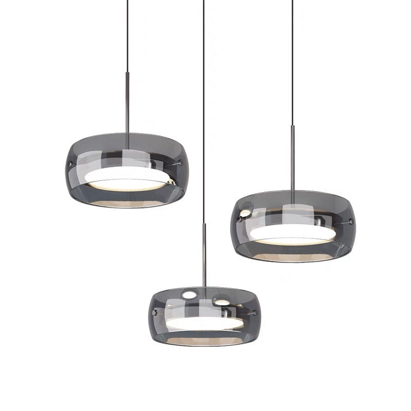 Suspension Arvéon | LED Dimmable 3000K–6000K + Télécommande | Verre Cylindrique Premium