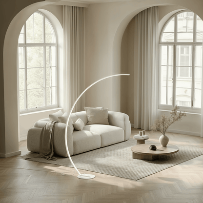 Lampadaire Arc Solvéra | LED Intégrée Dimmable | Métal & Acrylique