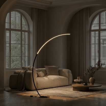 Lampadaire Arc Solvéra | LED Intégrée Dimmable | Métal & Acrylique