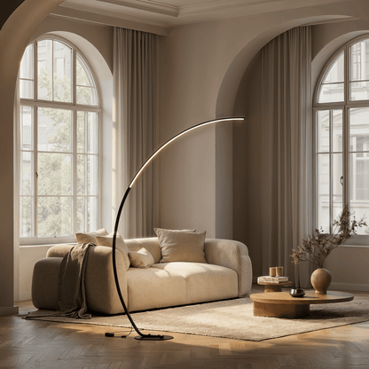 Lampadaire Arc Solvéra | LED Intégrée Dimmable | Métal & Acrylique