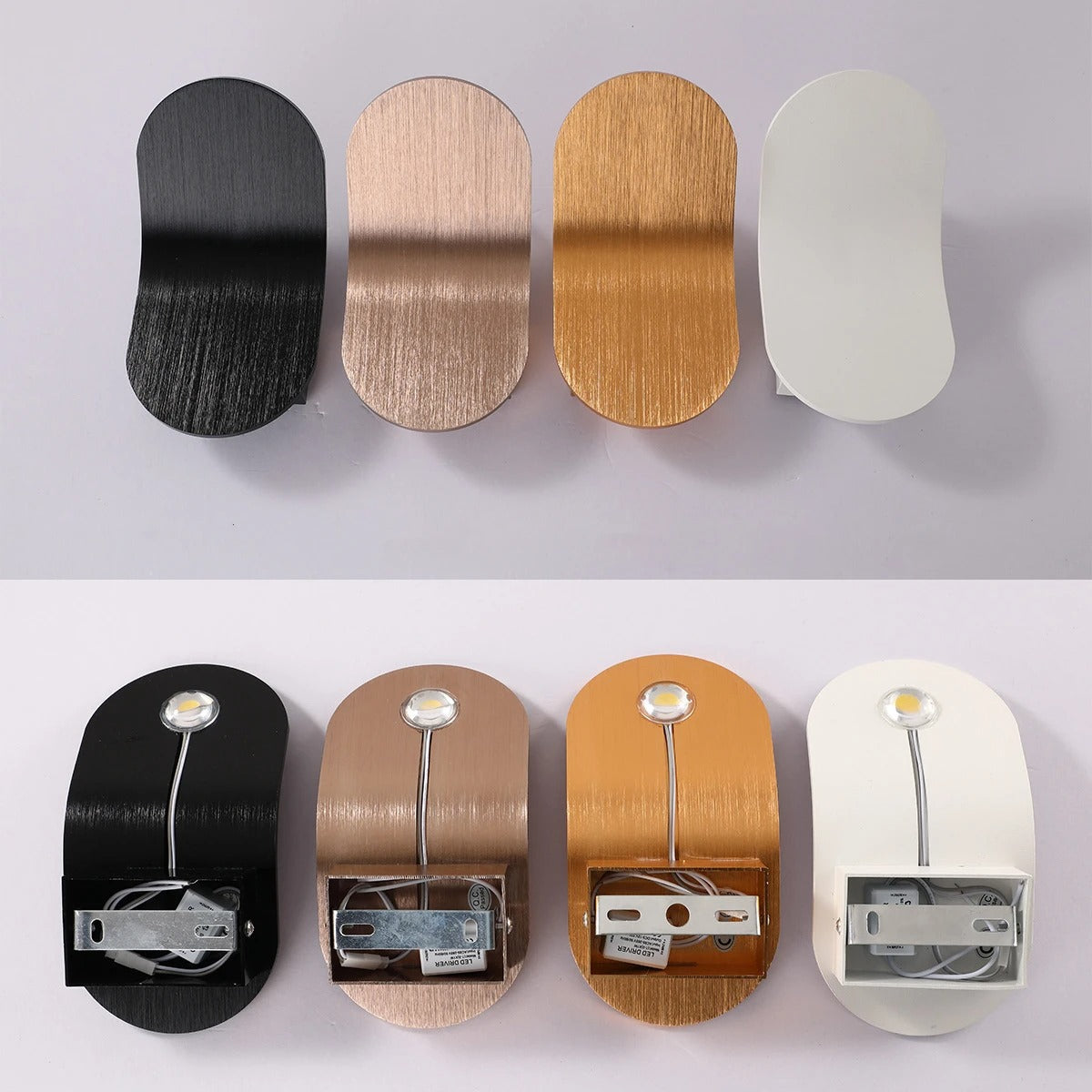 Applique Murale Elyssor | LED 3000K IP20 110–240V | Aluminium Brossé Minimaliste