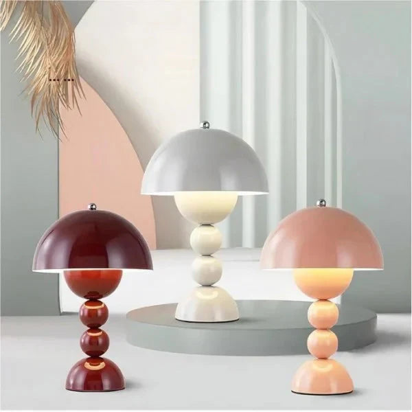 FleurNord Tischlampe | Nordic LED Lampe im Macaron Stil mit Farbakzenten