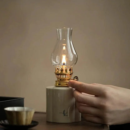 Lunara Flammenlicht | Keramik Öllampe mit regulierbarer Flamme