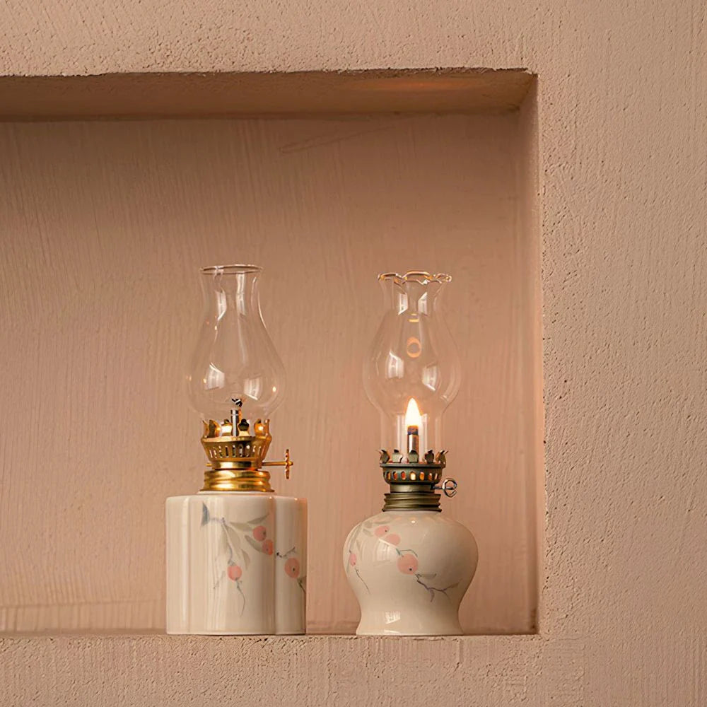 Lunara Flammenlicht | Keramik Öllampe mit regulierbarer Flamme