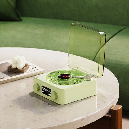 VinylGlow Nachtlicht | Bluetooth LED Lampe mit Uhr & Retro Design