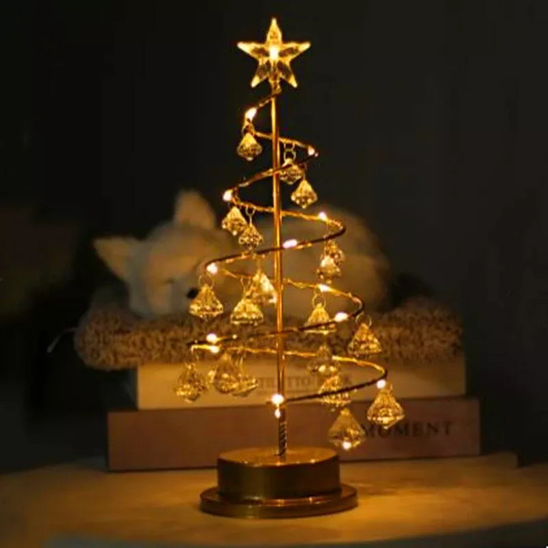GlanzTanne Weihnachtsbaum | Eleganter LED Deko Baum mit Kristall Anhängern