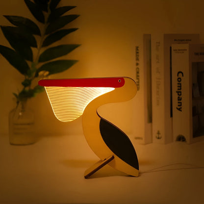 Anivéra Tischlampe | Holz-LED-Nachtlicht mit Tiermotiven