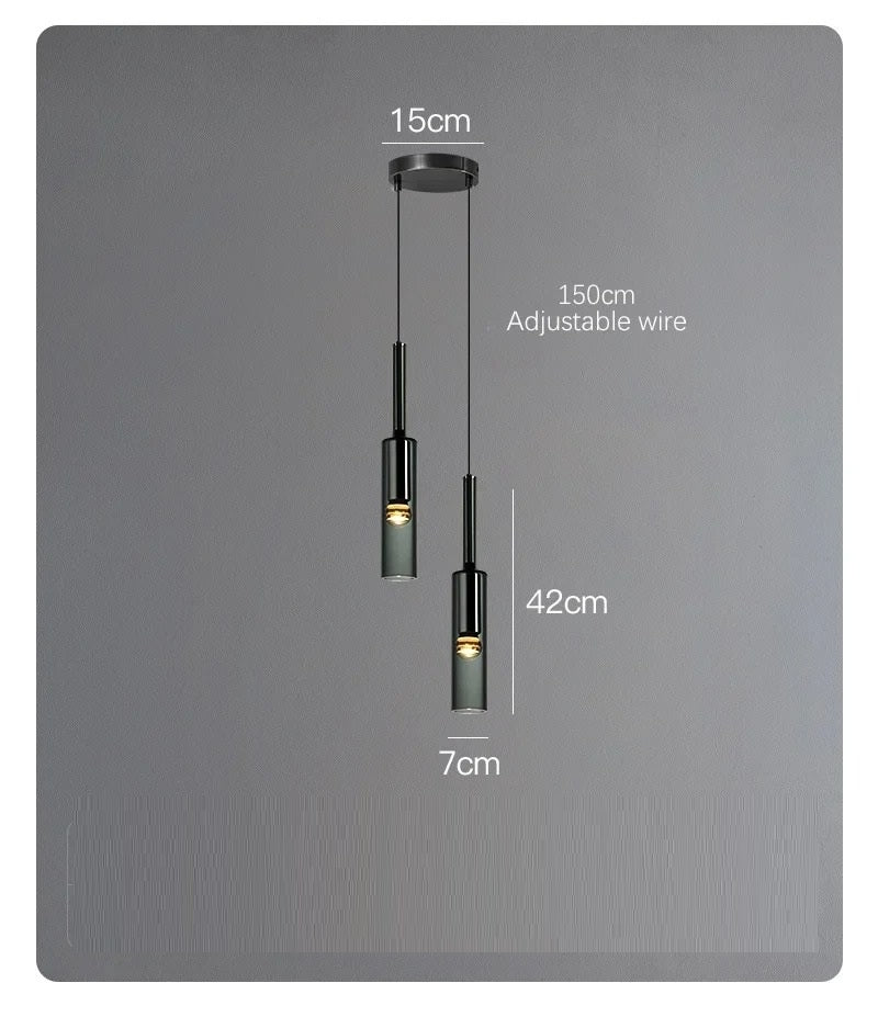 Suspension Vélaris | E27 LED Verre K9 & Laiton | Bouteille Nordique Réglable