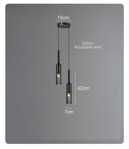 Suspension Vélaris | E27 LED Verre K9 & Laiton | Bouteille Nordique Réglable