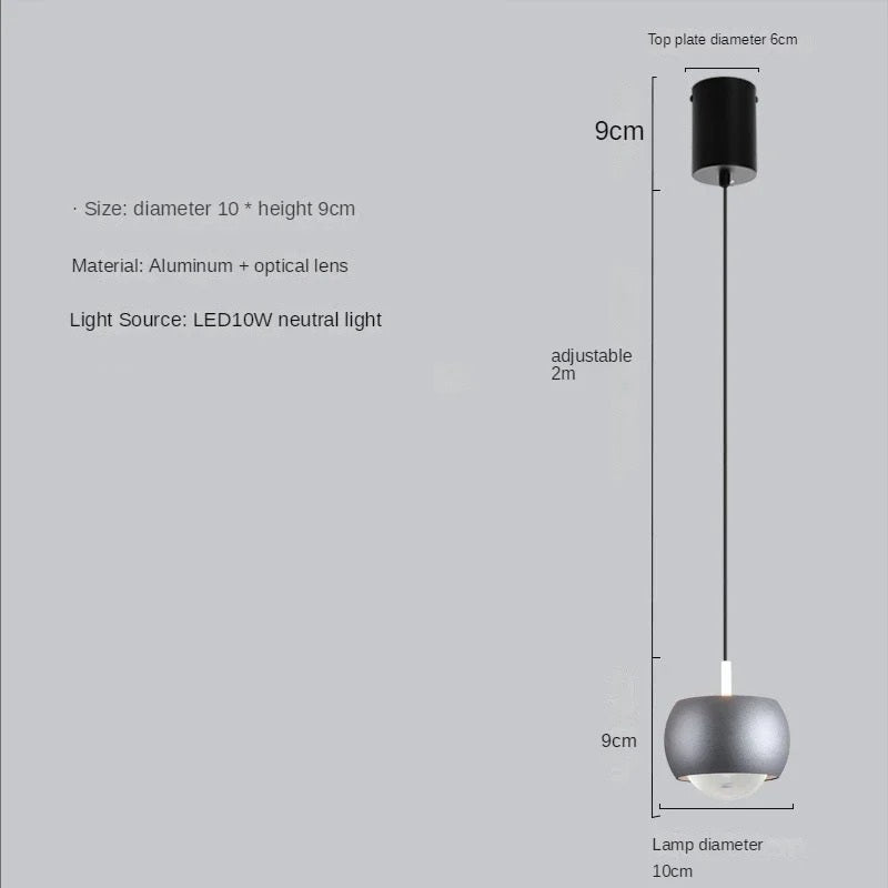 Suspension Nyrelis | LED Dimmable Câble 200 cm | Aluminium & Acrylique